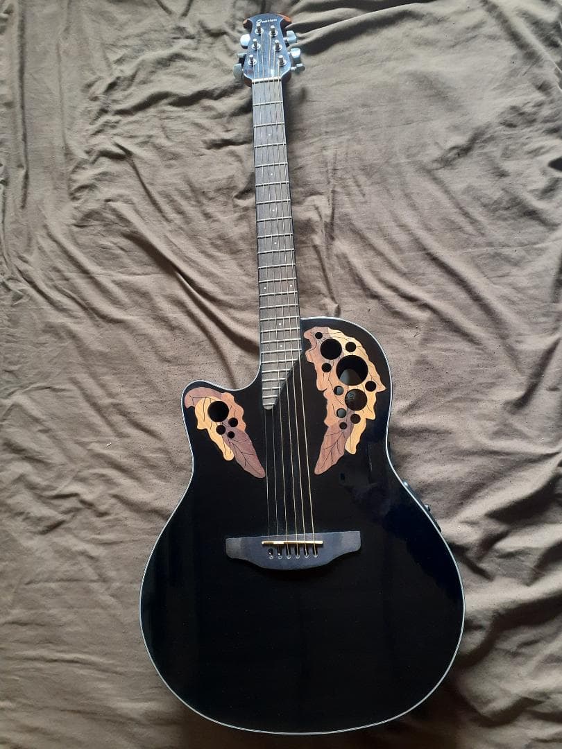 エレクトリックアコースティックギター 黒 OVATION CE44L-5 左用