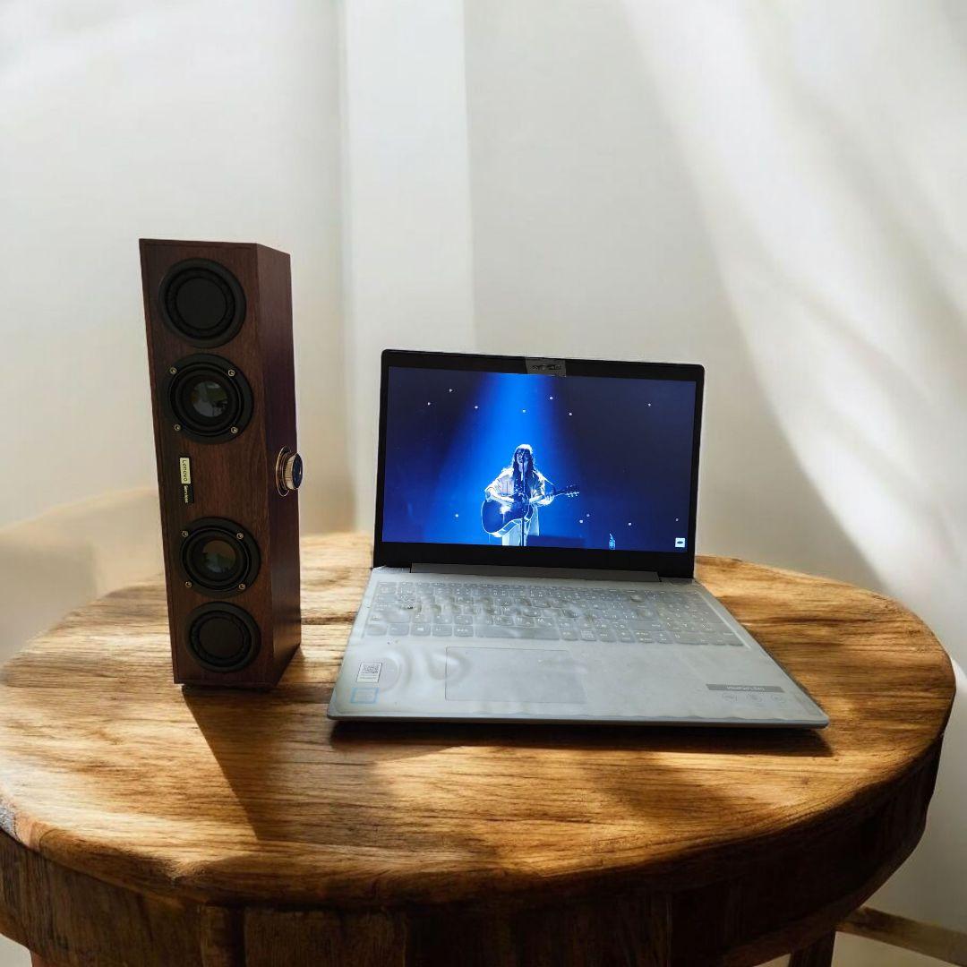 Lenovoウッド調pcスピーカー Bluetooth 対応