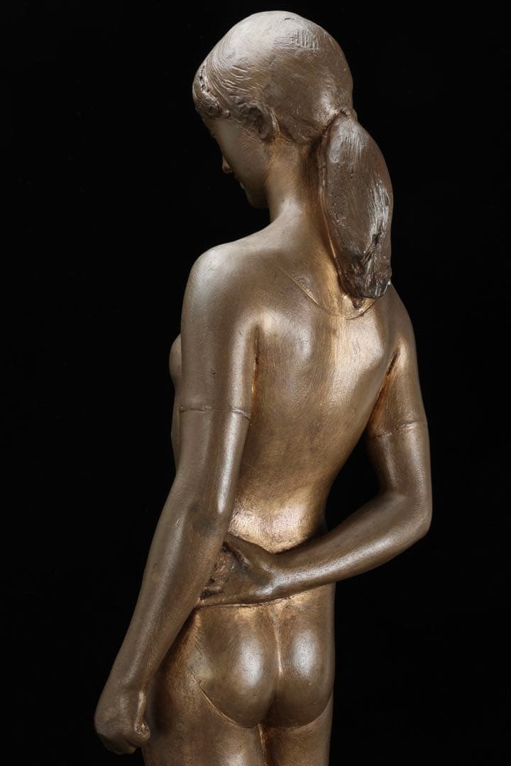 彫刻家 茂木弘之 ブロンズ少女像 彫刻 銅像 限定4/5 女性像 置物 オブジェ