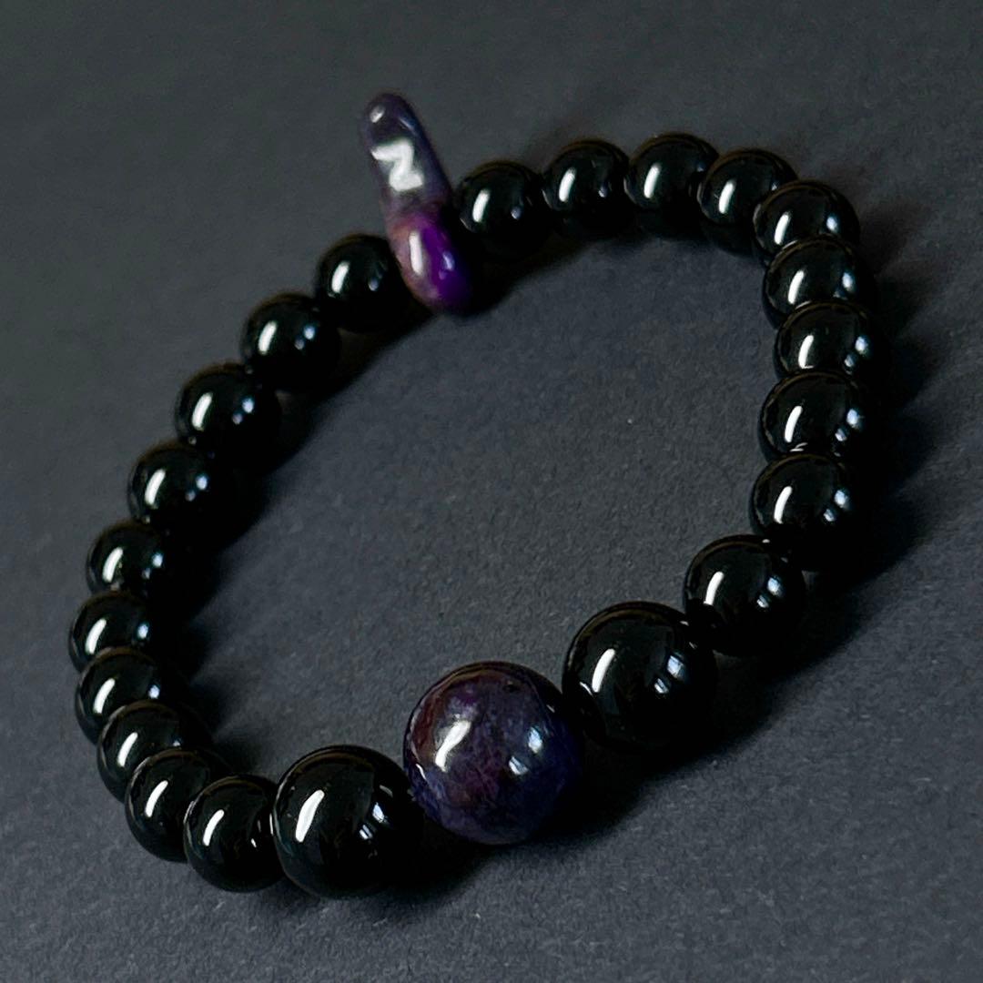 スギライト　モリオン　勾玉ブレスレット　スギライトブレスレット　モリオンブレス