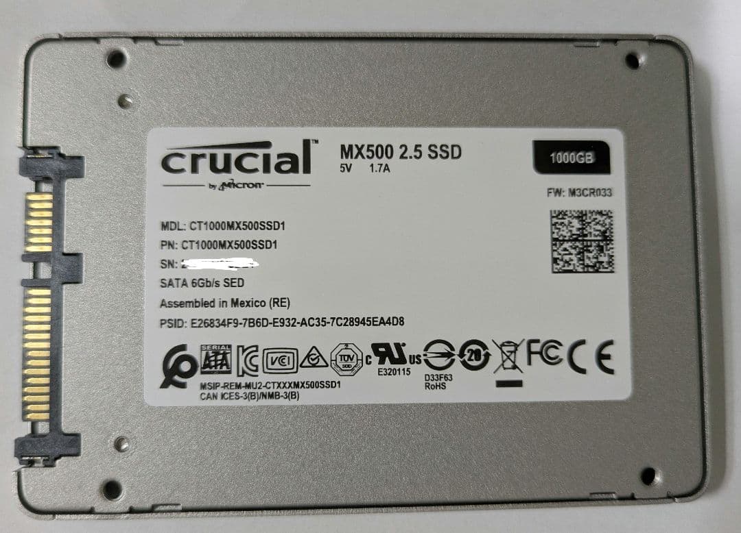 Crucial MX500 1TB内蔵SSD CT1000MX500SSD1 ①