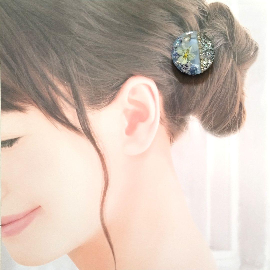 no.1779 レジン ヘアゴム ブローチ ポニーフック