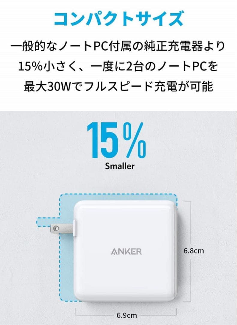人気品！ ANKER パワーポート アトム PD 2 60W MacBook 白
