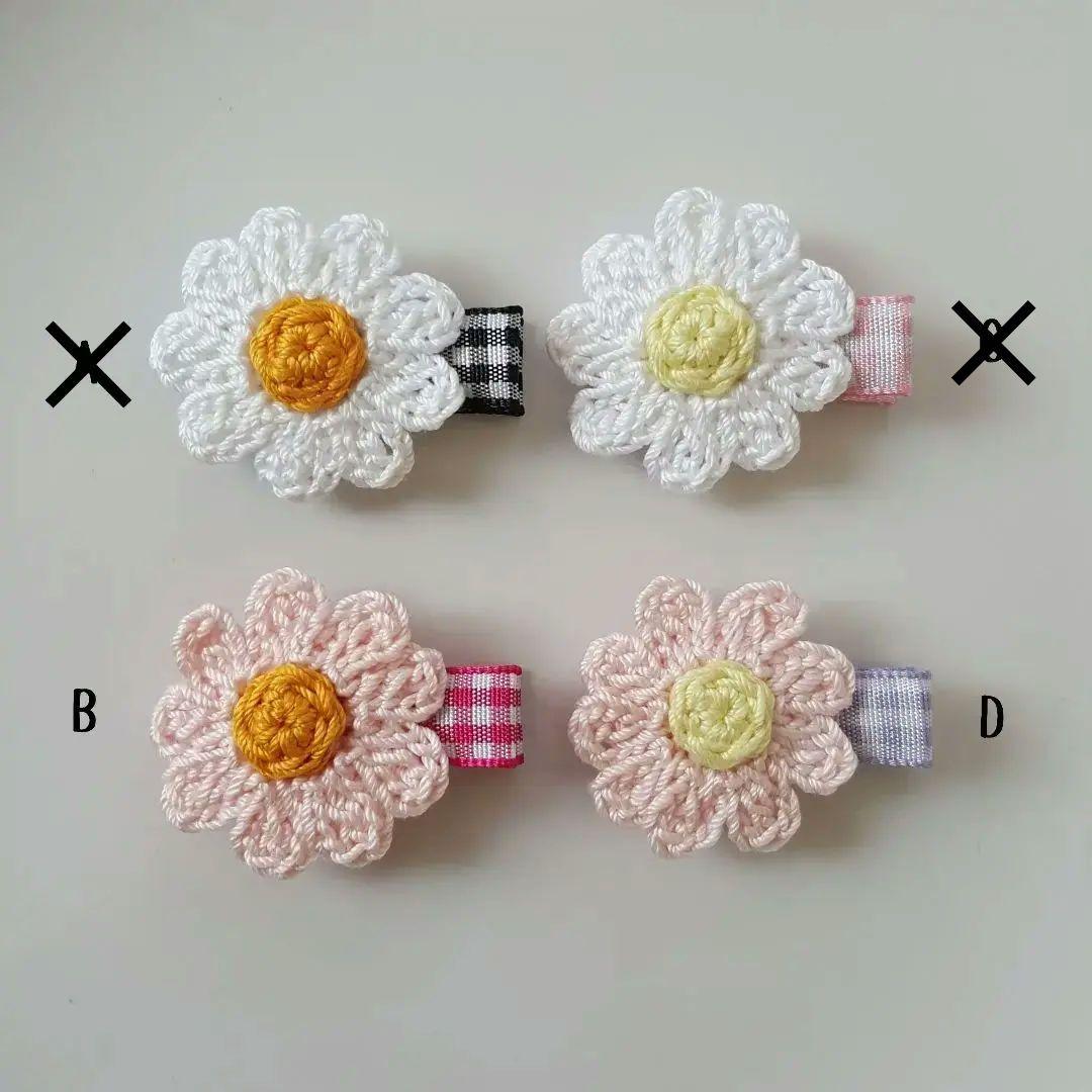 【ひらひらマーガレット】ベビーヘアクリップ　キッズヘアクリップ　ヘアピン