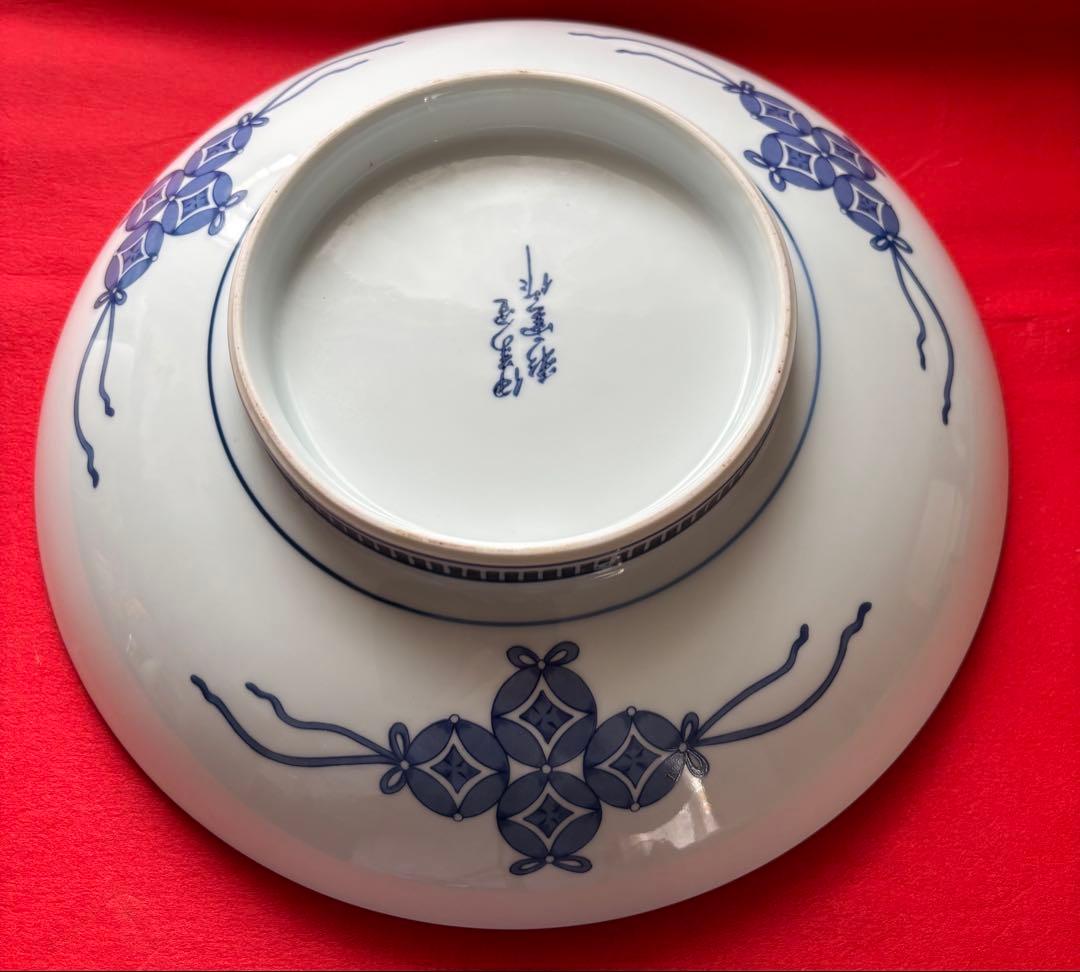 色鍋島 彩雲作 三瓢箪文 大皿 直径約31cm伝統工芸品 飾皿