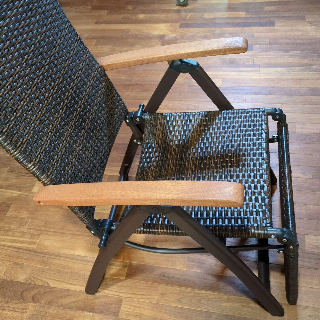 ラタン折りたたみリクライニングチェア