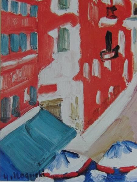 野口弥太郎、船着、版上サイン、限定、希少な額装用画集より、美品