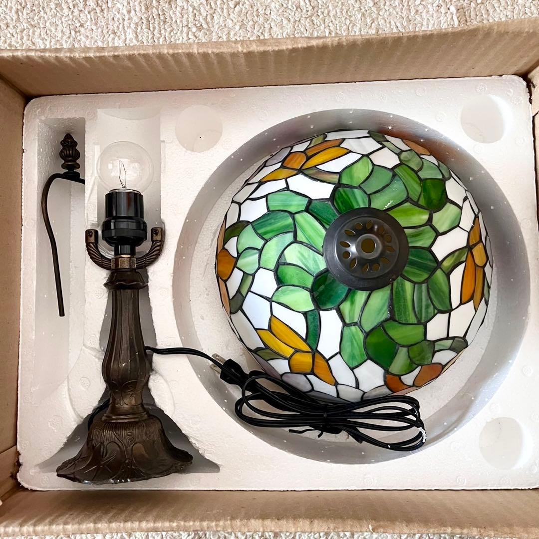 新品 ステンドグラス ランプ 花柄 スタンドライト レトロ