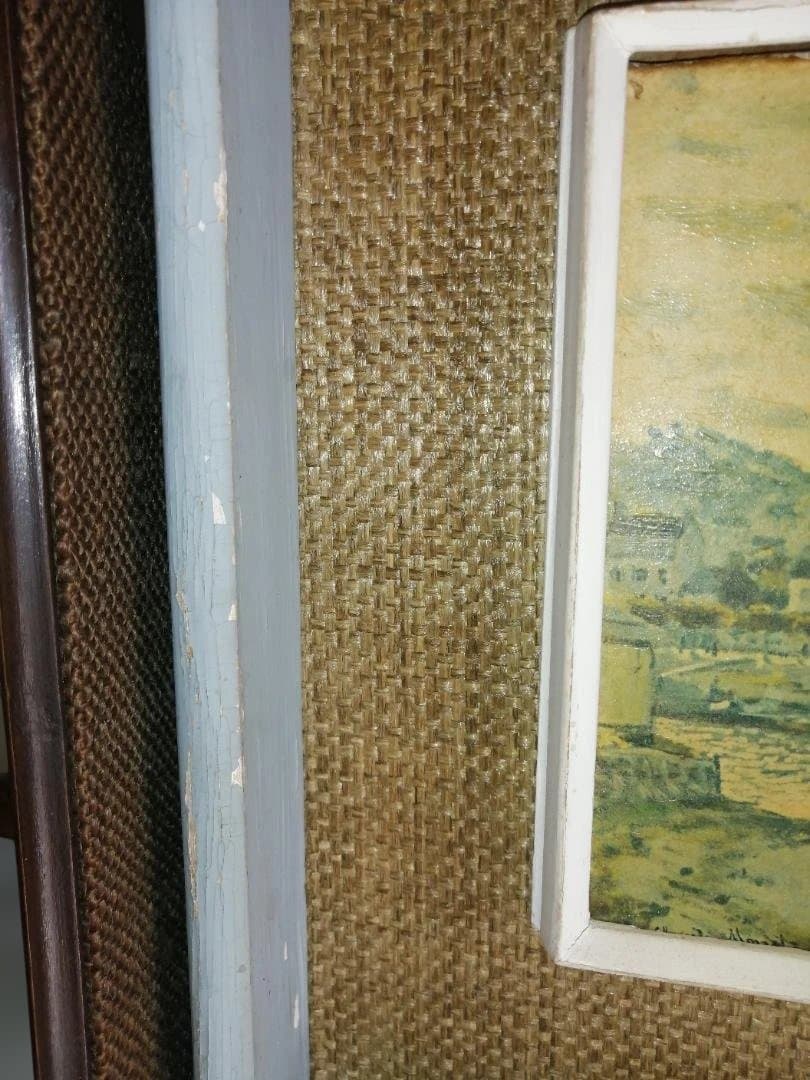 複製画　クロード・モネ「ブージヴァルの橋」AIによる結果　レトロな額縁