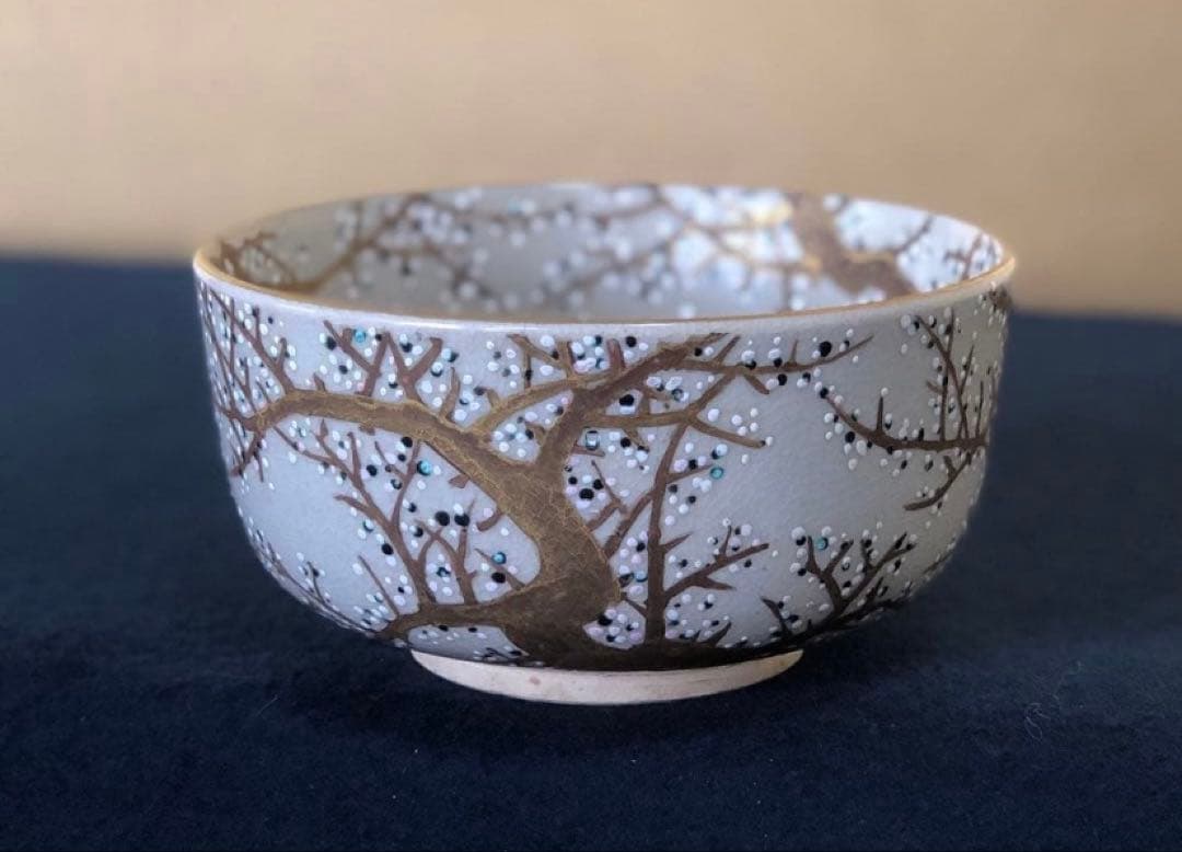 《R》懐石 仁清光琳梅画写 向付10客 快楽造 共箱　260312A1