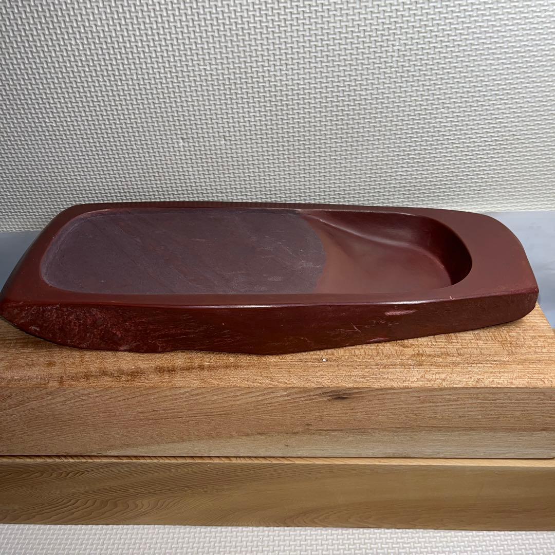 未使用 ⭕️レアな岩手県紫雲石硯 名石 超大型硯 自然硯 佐藤幸雄