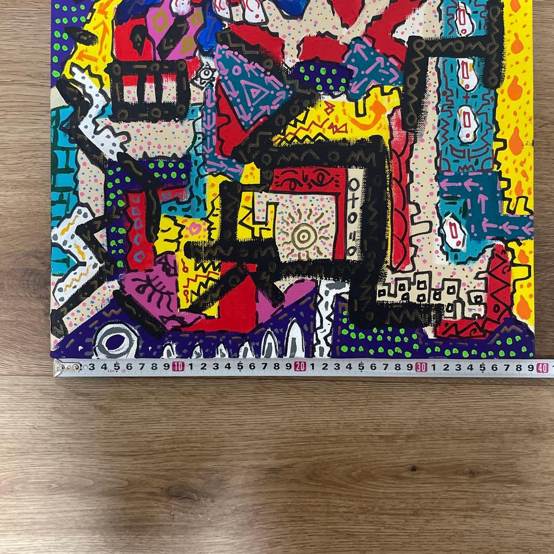 値下げ！【GANCHAN】幾何学　絵画　アート　手描き　ギフト　お祝い