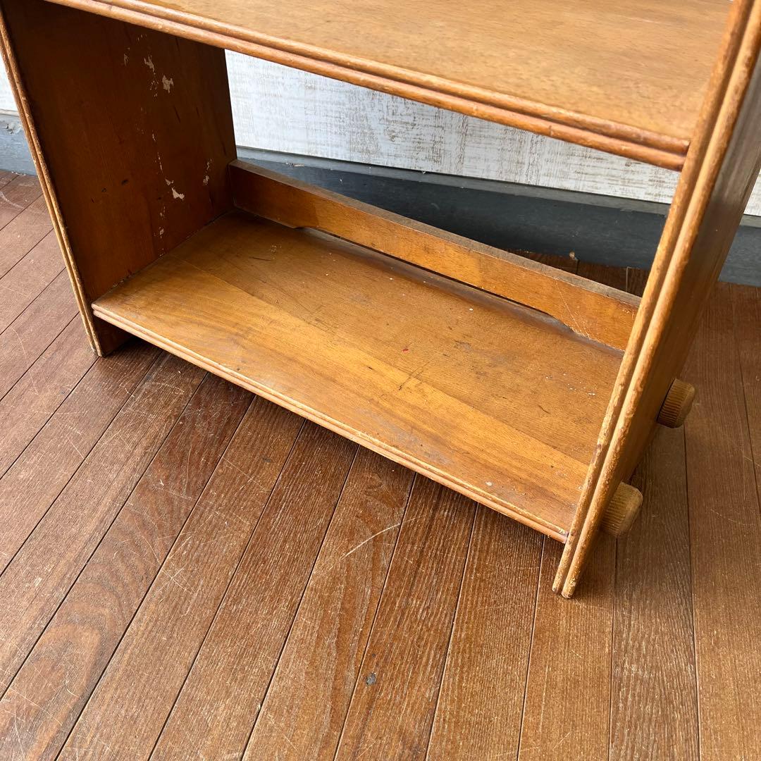 【アンティーク】昭和レトロ 木製 3段 収納棚 本棚 シェルフ 飾り棚 古家具