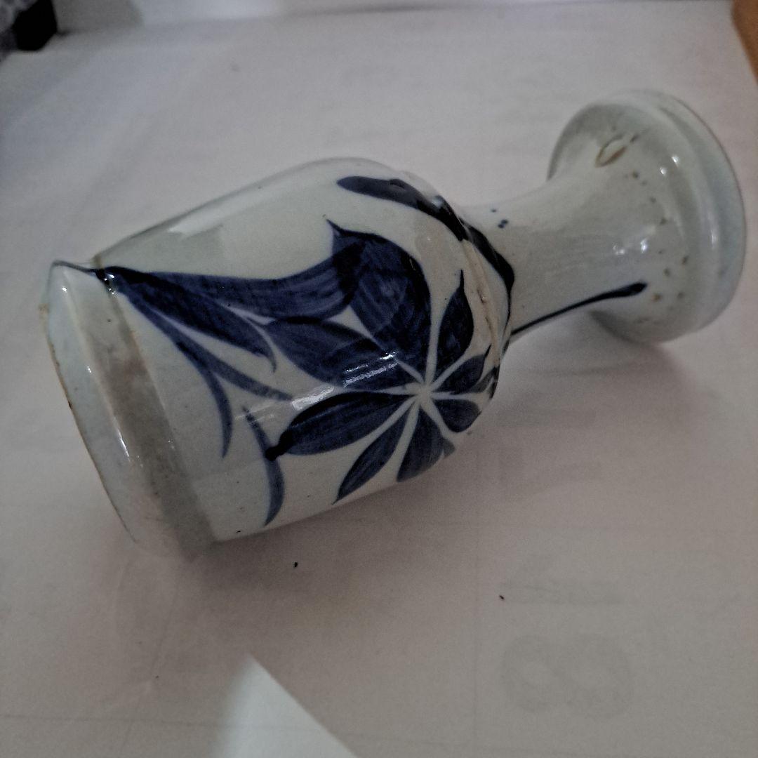 江戸初期　　呉須染付　　偏古瓶　伊万里染付　　あやめ図