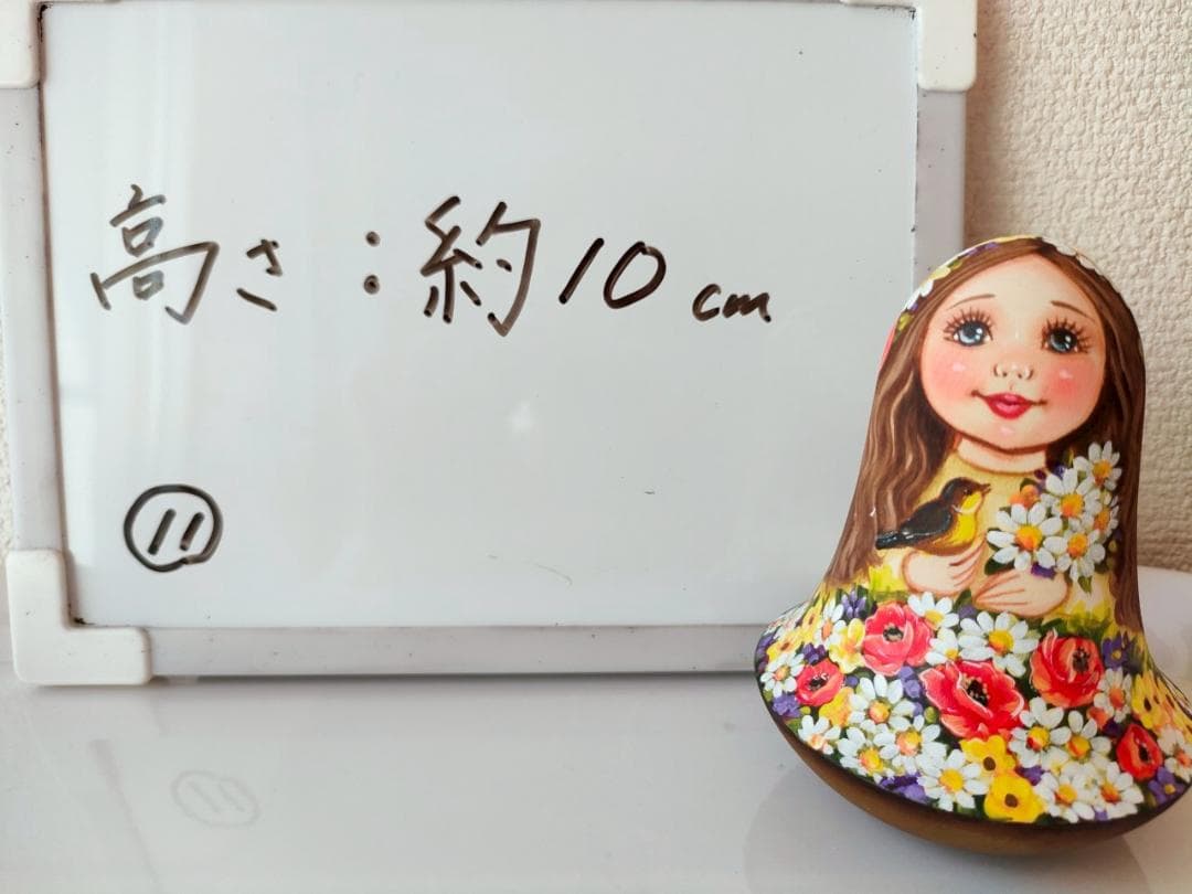 【KV011】10cm級 おきあがりこぼし カバノヴァ　花を持つ少女