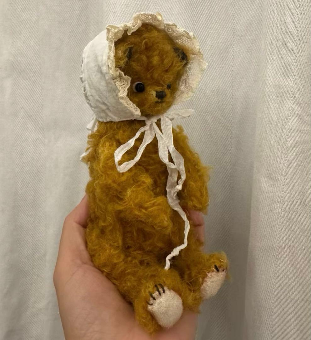 ボンネットテディベア くま アーティストベア 海外作家様 ハンドメイド