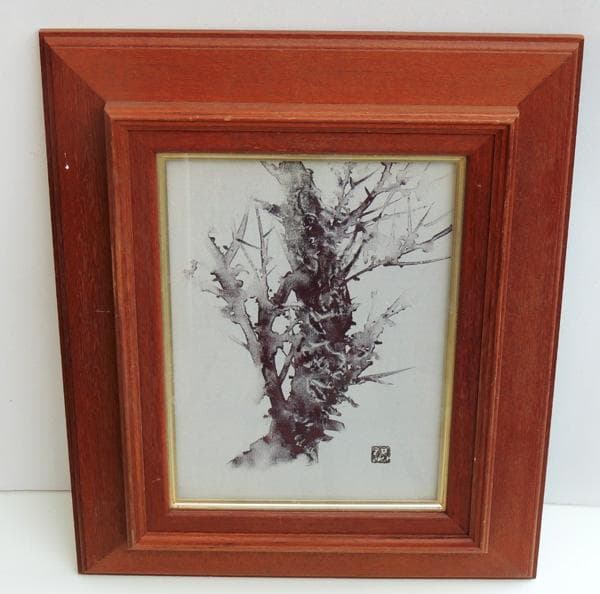 ● 角井 満夫 （かくい みつお）●【 樹 】油彩画４号　額装品