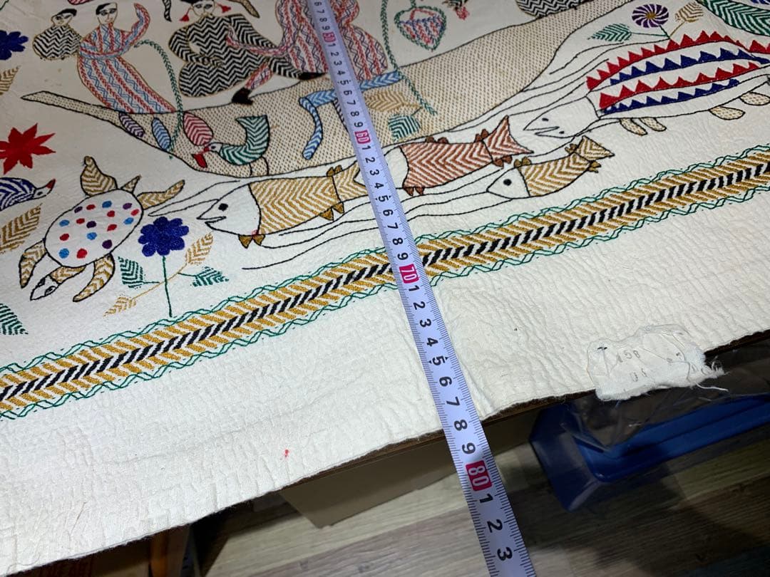 G0326-04★Aarong ノクシカタ刺繍　テーブルクロス　2点