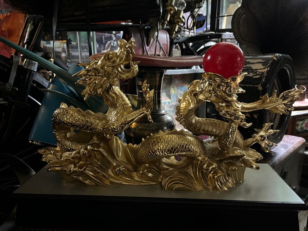 龍の置き物、金龍、50センチ、金色の龍、龍 24鍍金龍の置き物、