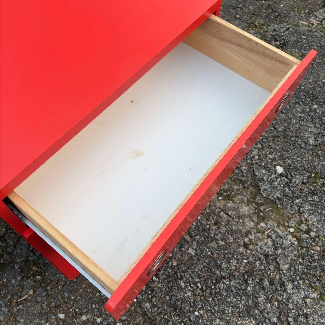 LEGNATEC レグナテック 4段 チェスト タンス レトロ ポップ レッド