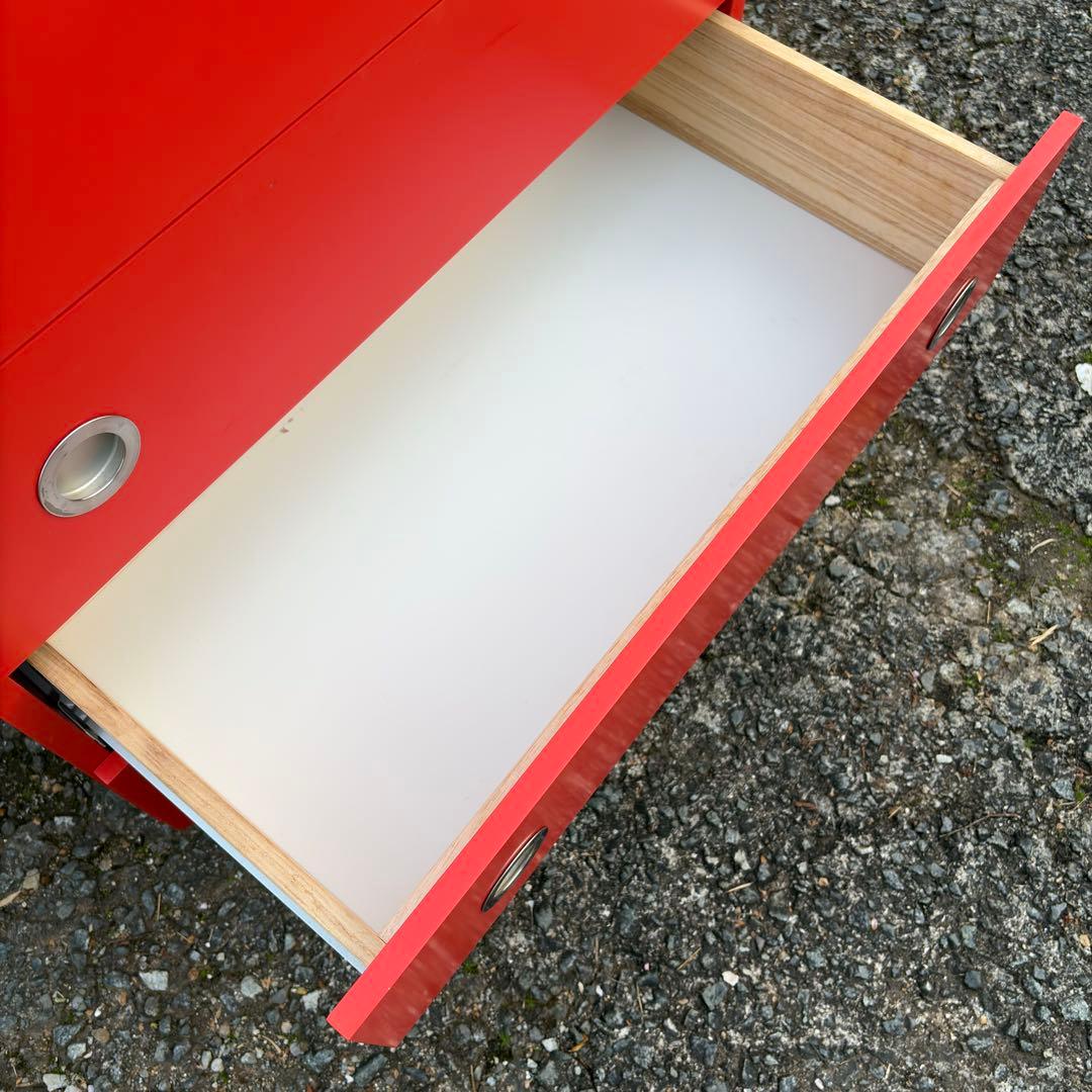 LEGNATEC レグナテック 4段 チェスト タンス レトロ ポップ レッド