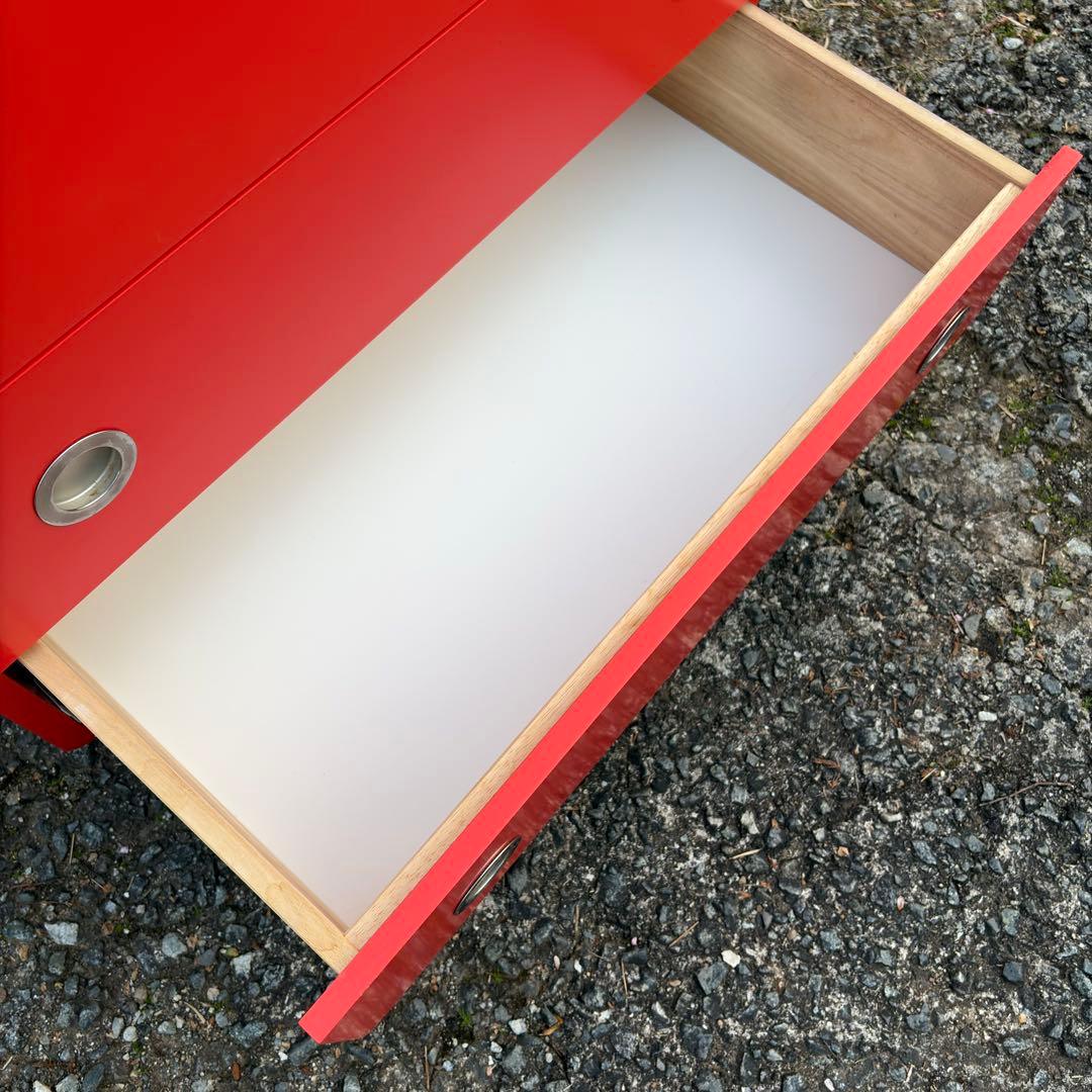 LEGNATEC レグナテック 4段 チェスト タンス レトロ ポップ レッド