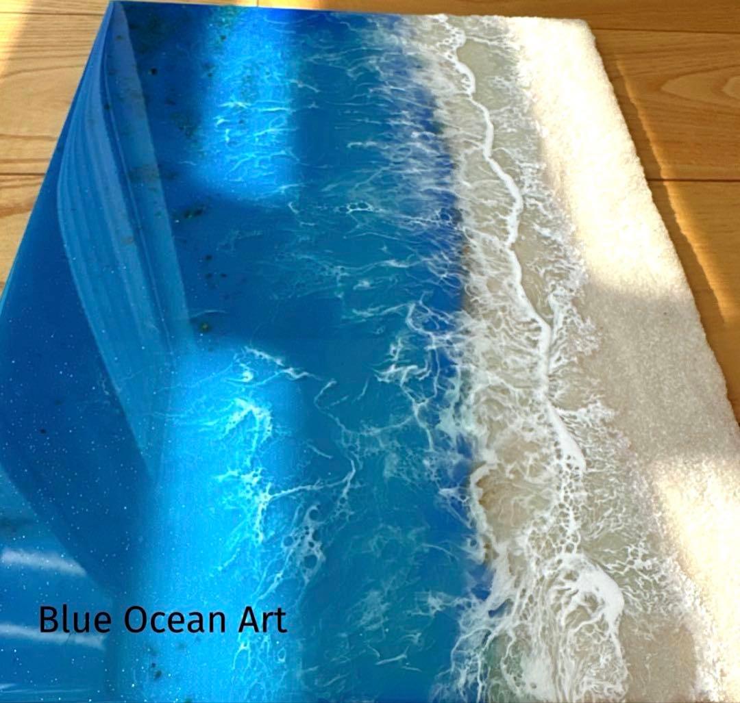 オーシャンアート　海アート　レジンアート　波　インテリア　おしゃれ　青