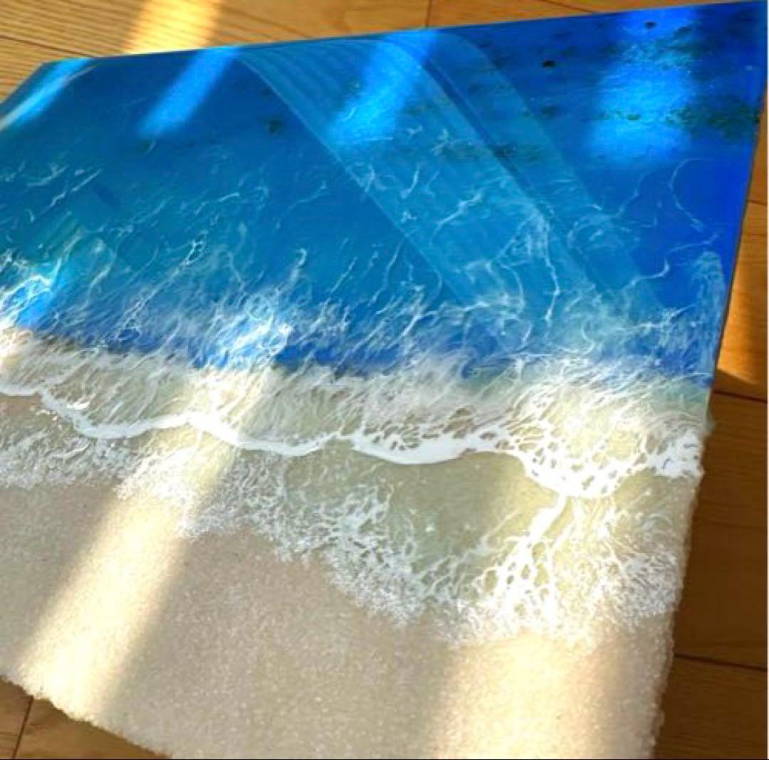 オーシャンアート　海アート　レジンアート　波　インテリア　おしゃれ　青