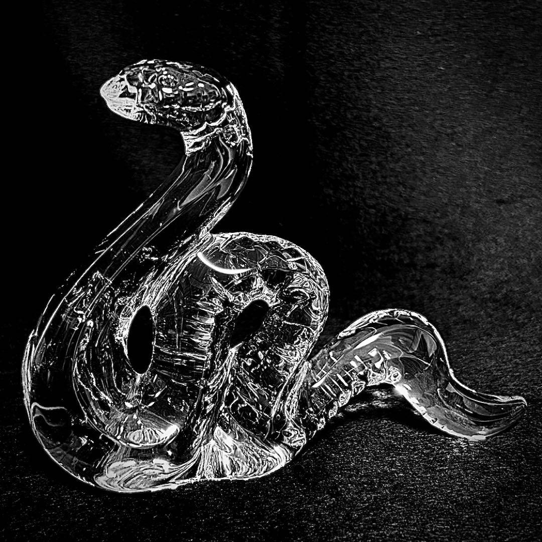 【美品】バカラ クリアクリスタル オーナメント 蛇 ヘビ 巳 干支　美品