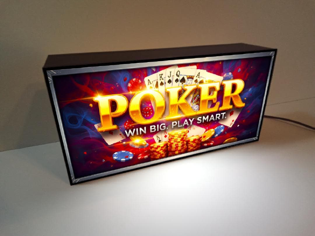 【オーダー無料】ポーカー カードゲーム トランプ 看板 置物 雑貨 ライトBOX
