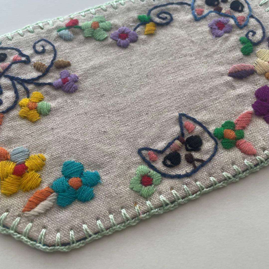 【 La Renaissance 】猫と花の温活セット 刺繍マット