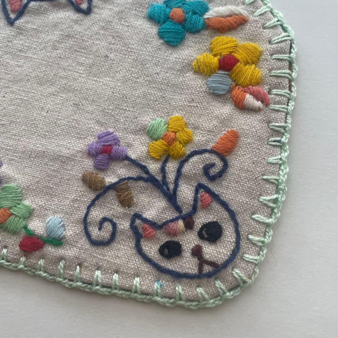 【 La Renaissance 】猫と花の温活セット 刺繍マット