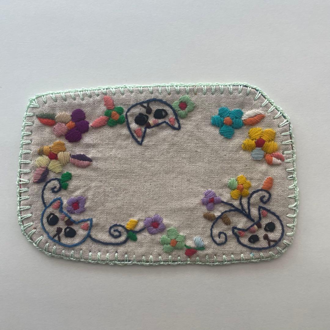 【 La Renaissance 】猫と花の温活セット 刺繍マット