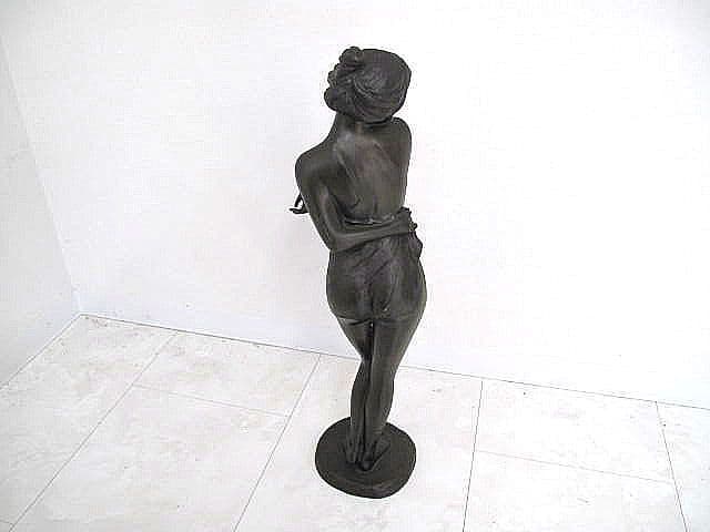 竹中正晴「はじらい」ブロンズ女性立像　高岡銅器 オブジェ ブロンズ像 裸婦像