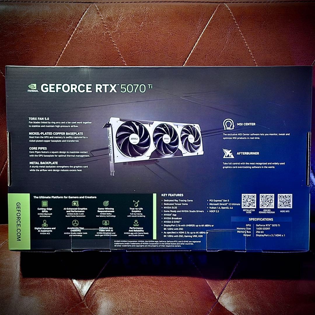 グラフィックボード・グラボ・ビデオカード MSI GeForce RTX 5070 Ti 16G VENTUS 3X OC