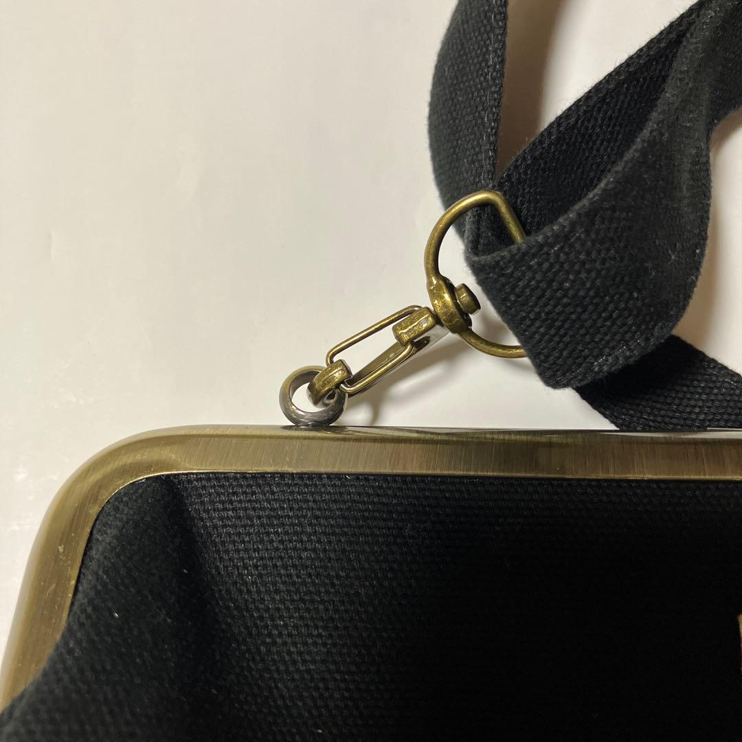 G3sewing☆黒☆がま口バッグ　ジーサンソーイング