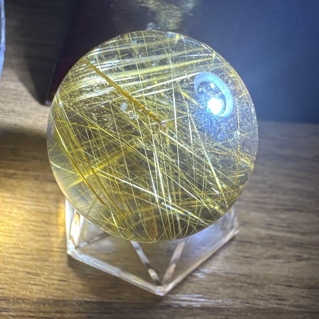 【極上品】コレクション級　ゴールドルチルスフィア 丸玉　約3.1cm 鑑別書付き