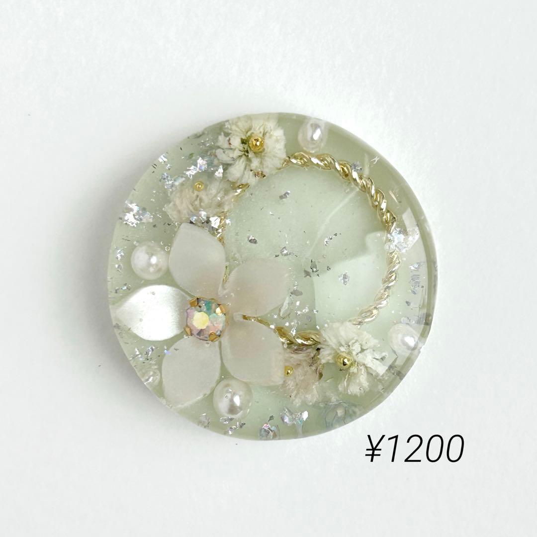 No.715 ドライフラワー　レジン　ハート　ヘアゴム（size大）