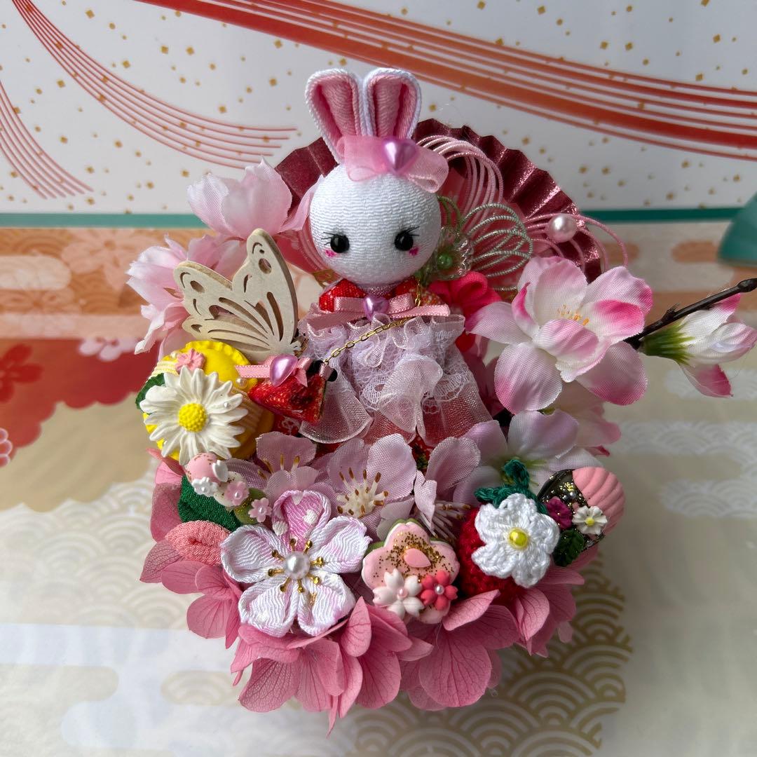 ハンドメイド❣️春爛漫❣️さくら満開❣️お花見、お出かけルンルン、うさぎ、春アレンジ❣️