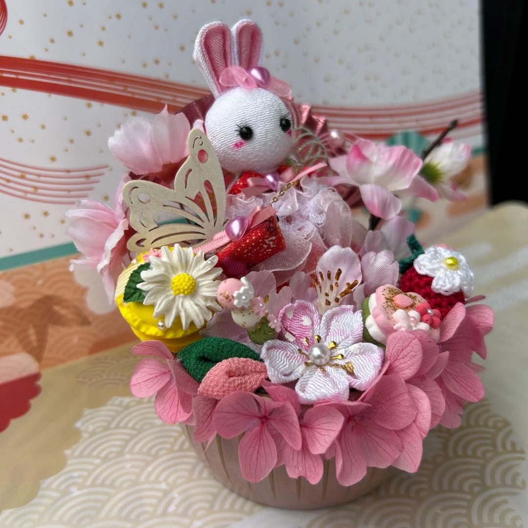ハンドメイド❣️春爛漫❣️さくら満開❣️お花見、お出かけルンルン、うさぎ、春アレンジ❣️