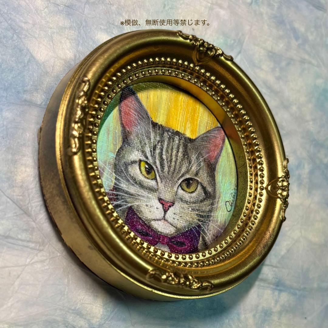 絵画 猫の絵 アメリカンショートヘア 猫雑貨 猫グッズ 原画 にゃんこ 可愛い猫