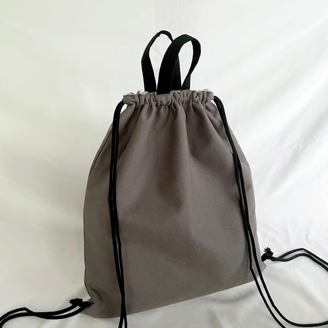 入園入学　レッスンバッグ　図書本バッグ　通園バッグ　グレー　無地　シンプル