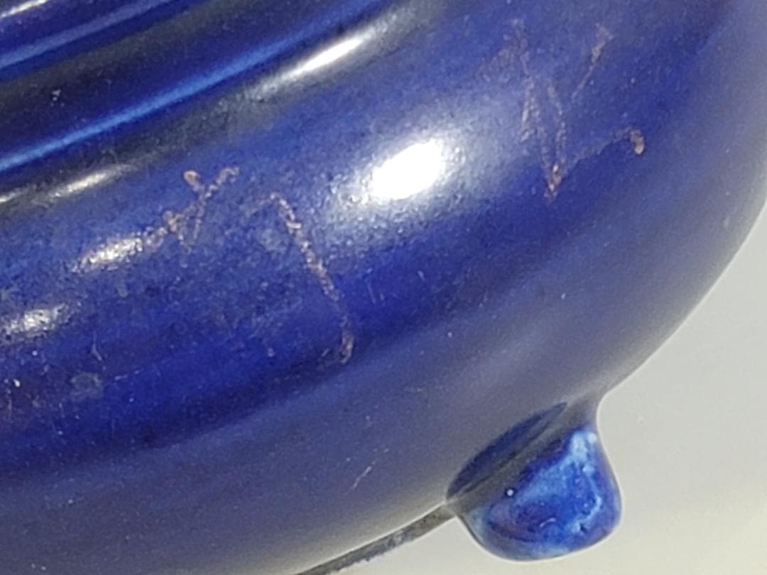 瑠璃香炉 唐木四方盆 時代物 二件 DT449