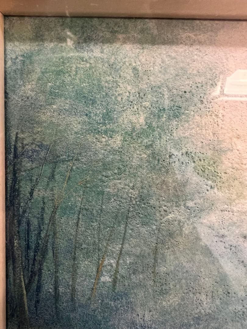 心落ち着く油絵　山道　宇佳　サイズ絵画22.7X15.7額40X23x5.8㎝