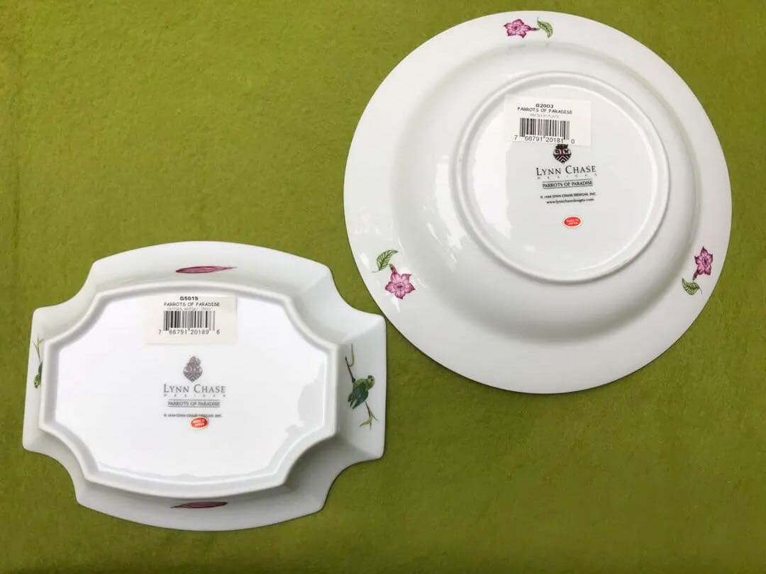 未使用リンチェイス　パロッツオブパラダイス　プレートセット　鳥　オウム　スープ皿