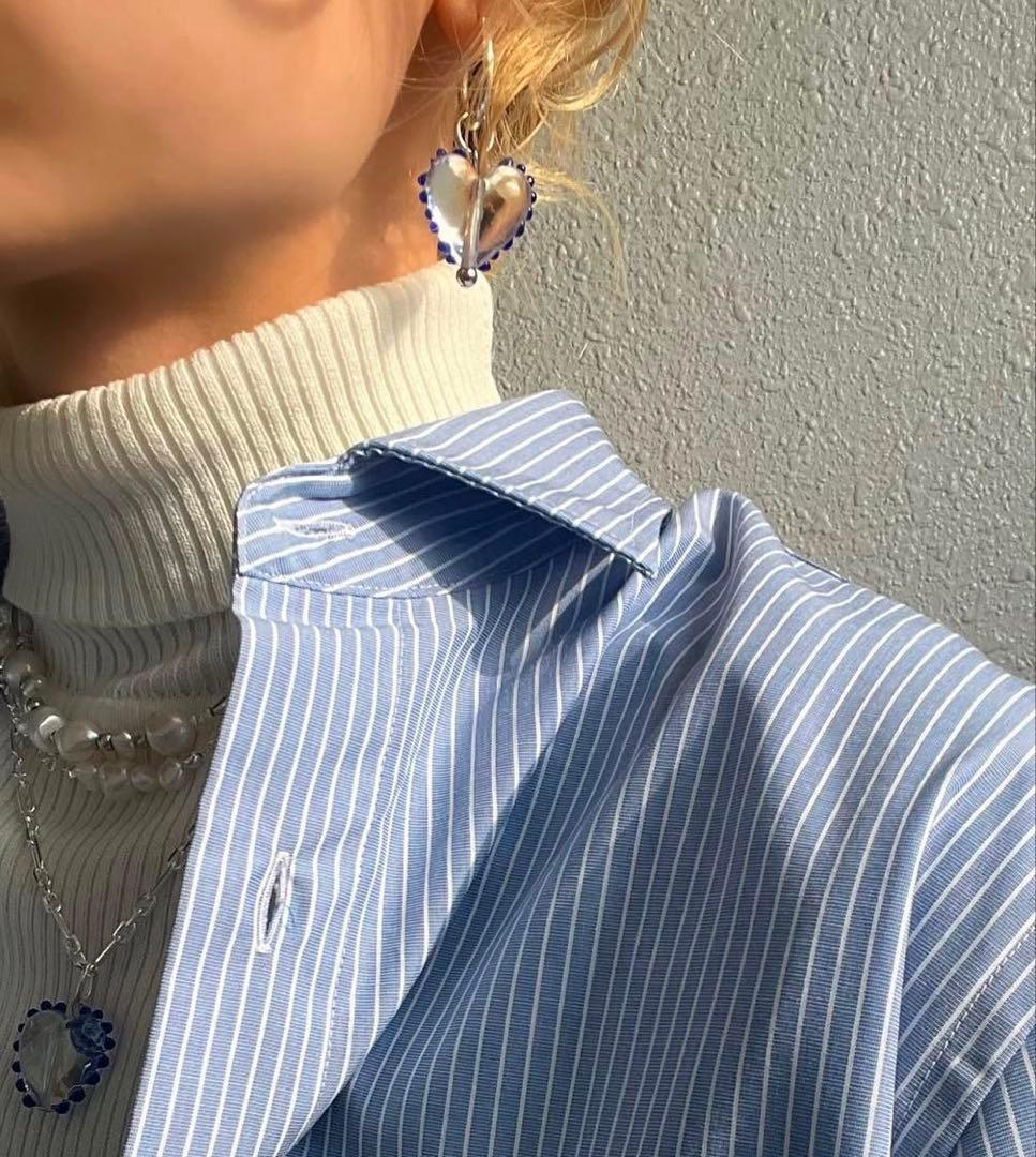 MEEE ハート型クリアピアス ガラス