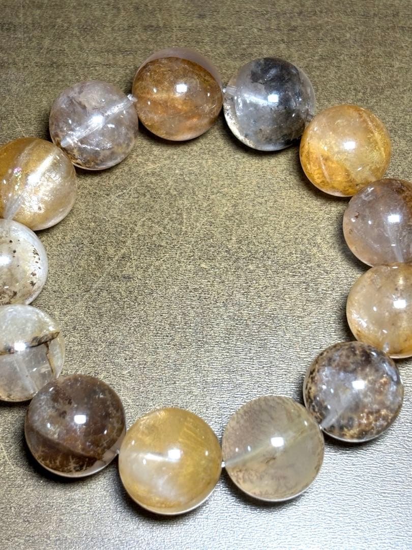 【新入荷】　デンドリッククォーツブレス17㎜超大玉（新品未使用）高品質　虹あり