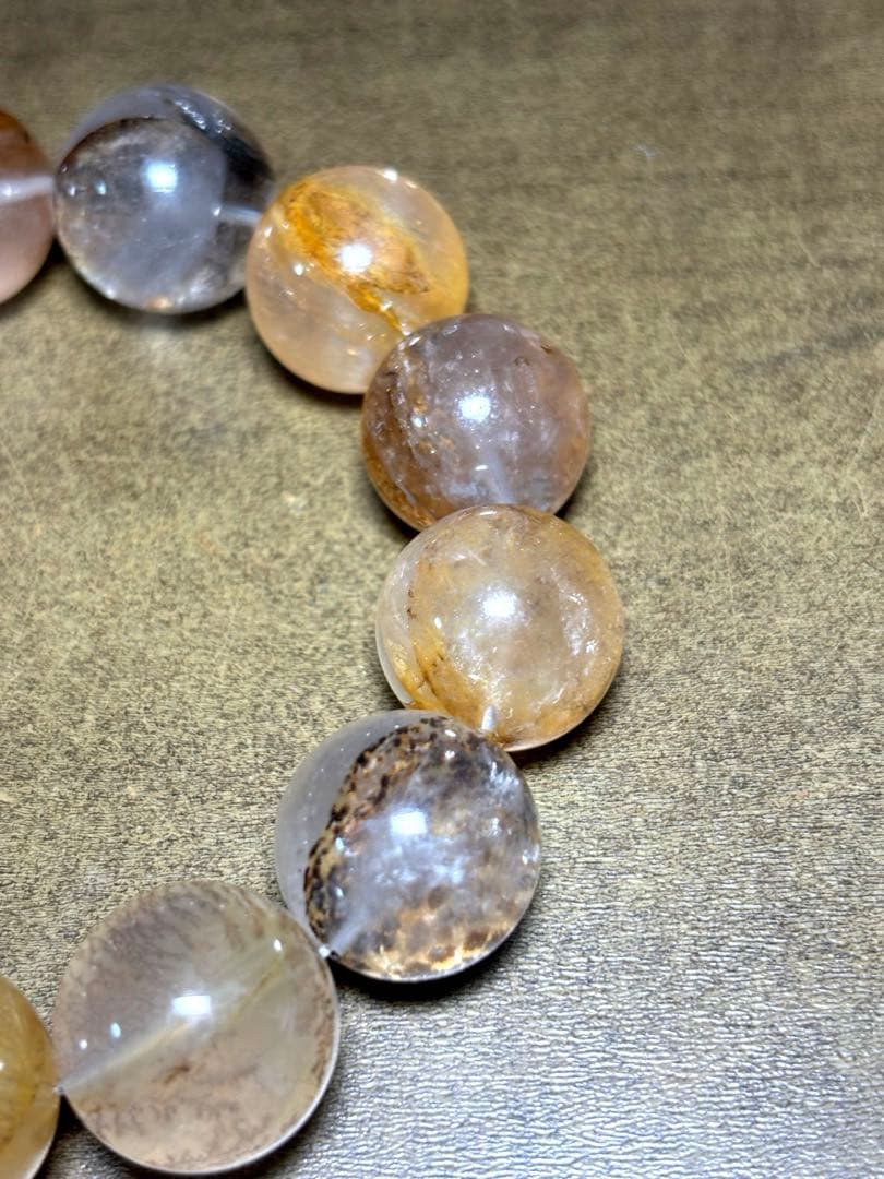 【新入荷】　デンドリッククォーツブレス17㎜超大玉（新品未使用）高品質　虹あり