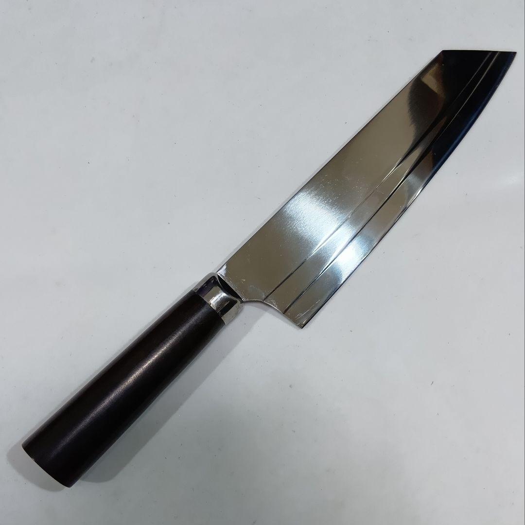 SUS420J2 切付 片刃 牛刀包丁 高炭素鋼ステンレス シェフナイフ 黒檀柄