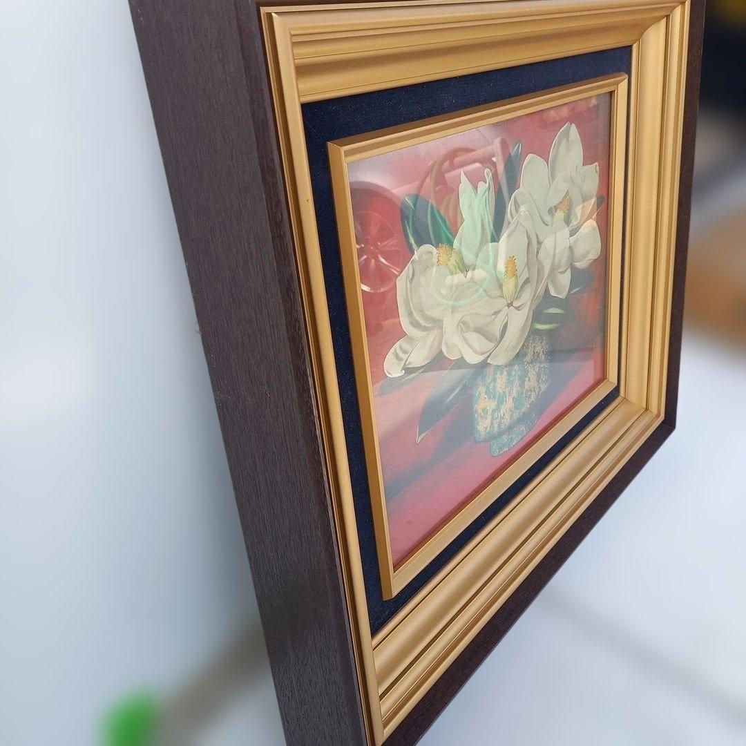 日本の洋画家、高野三三男（こうの みさお）油彩画「泰山木（たいさんぼく）」